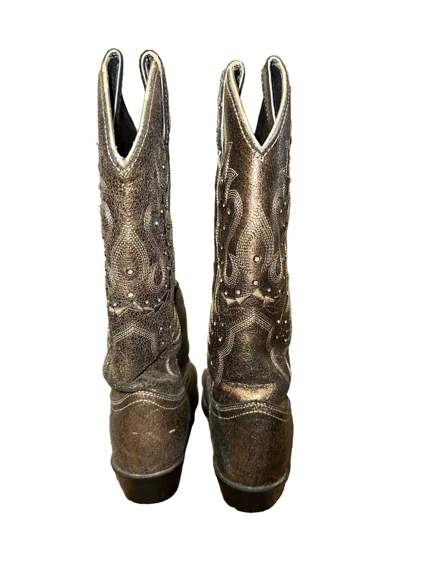 Vintage Metallic Rhinestone Cowboy Boots