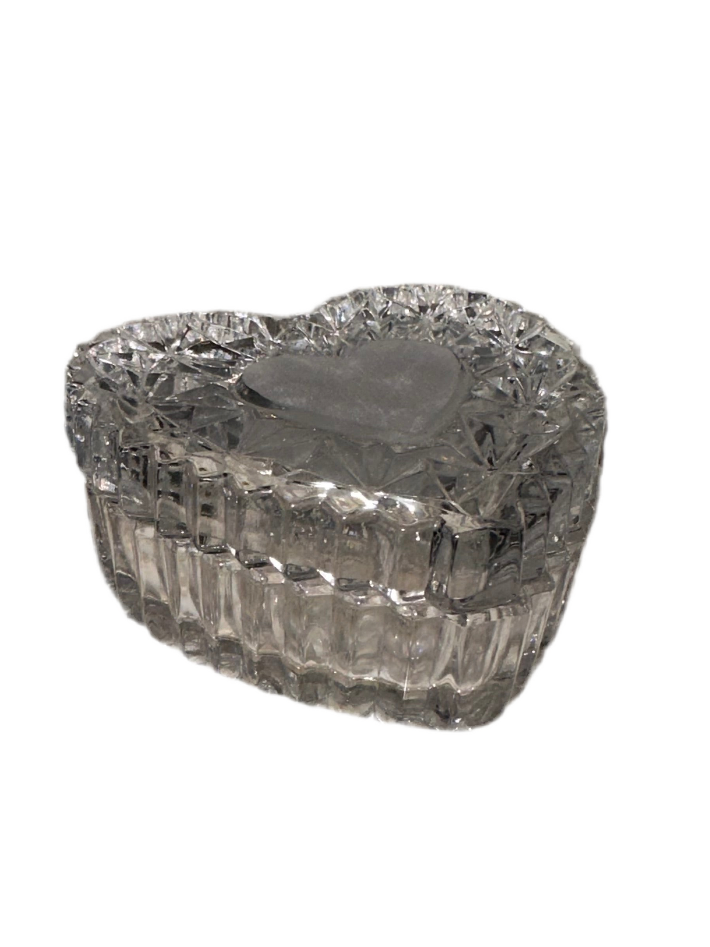 Crystal Heart Shaped Box with Lid