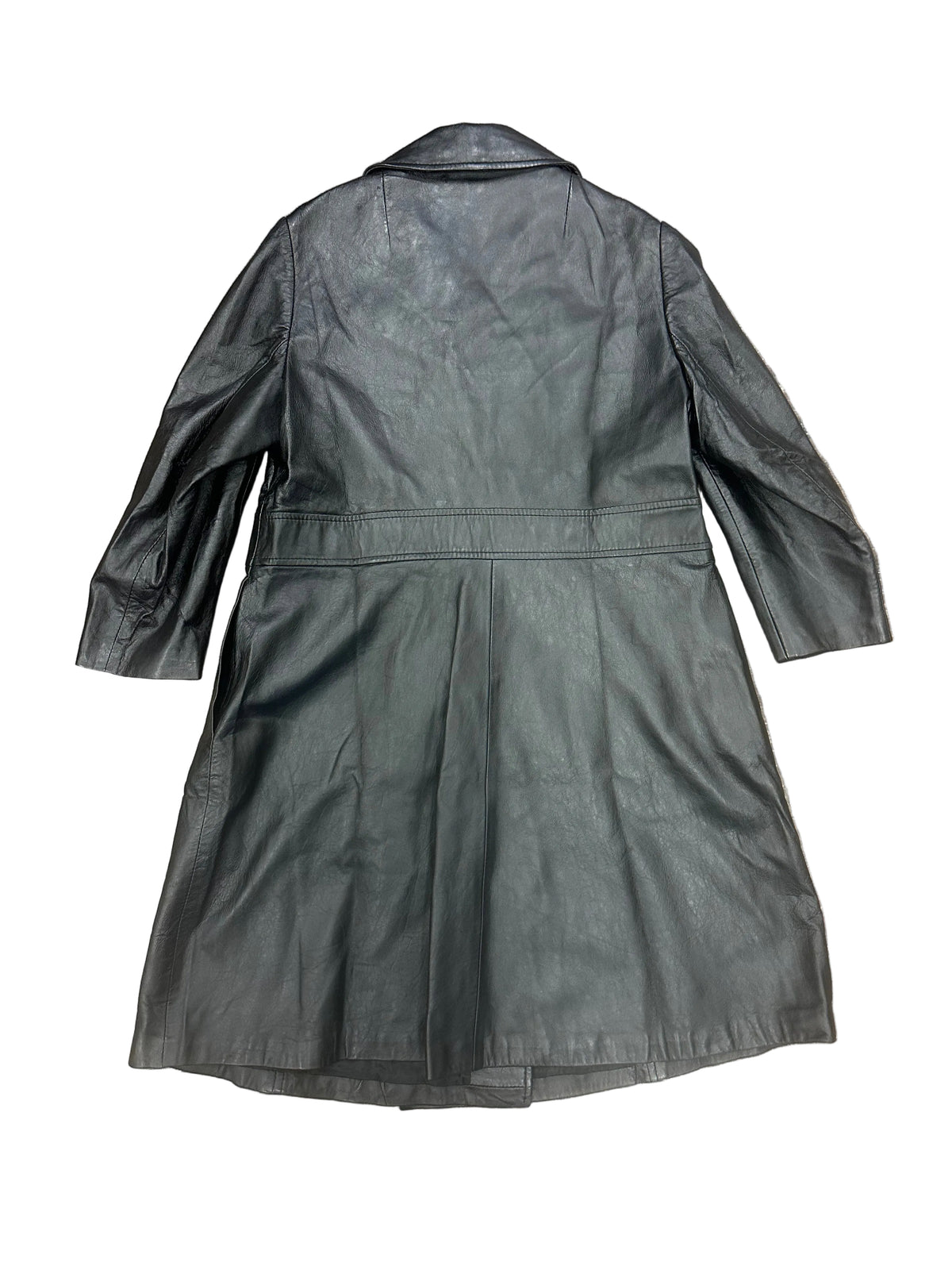 Vintage Leather Double Breasted Trench