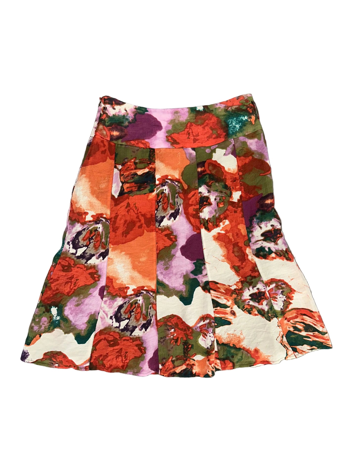 Vintage Patterned Midi Skirt