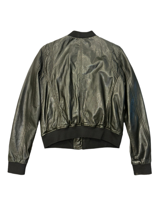 Vintage Leather Bomber Jacket