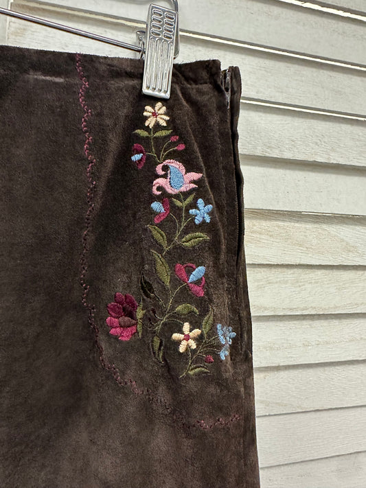 Vintage Suede Midi Skirt