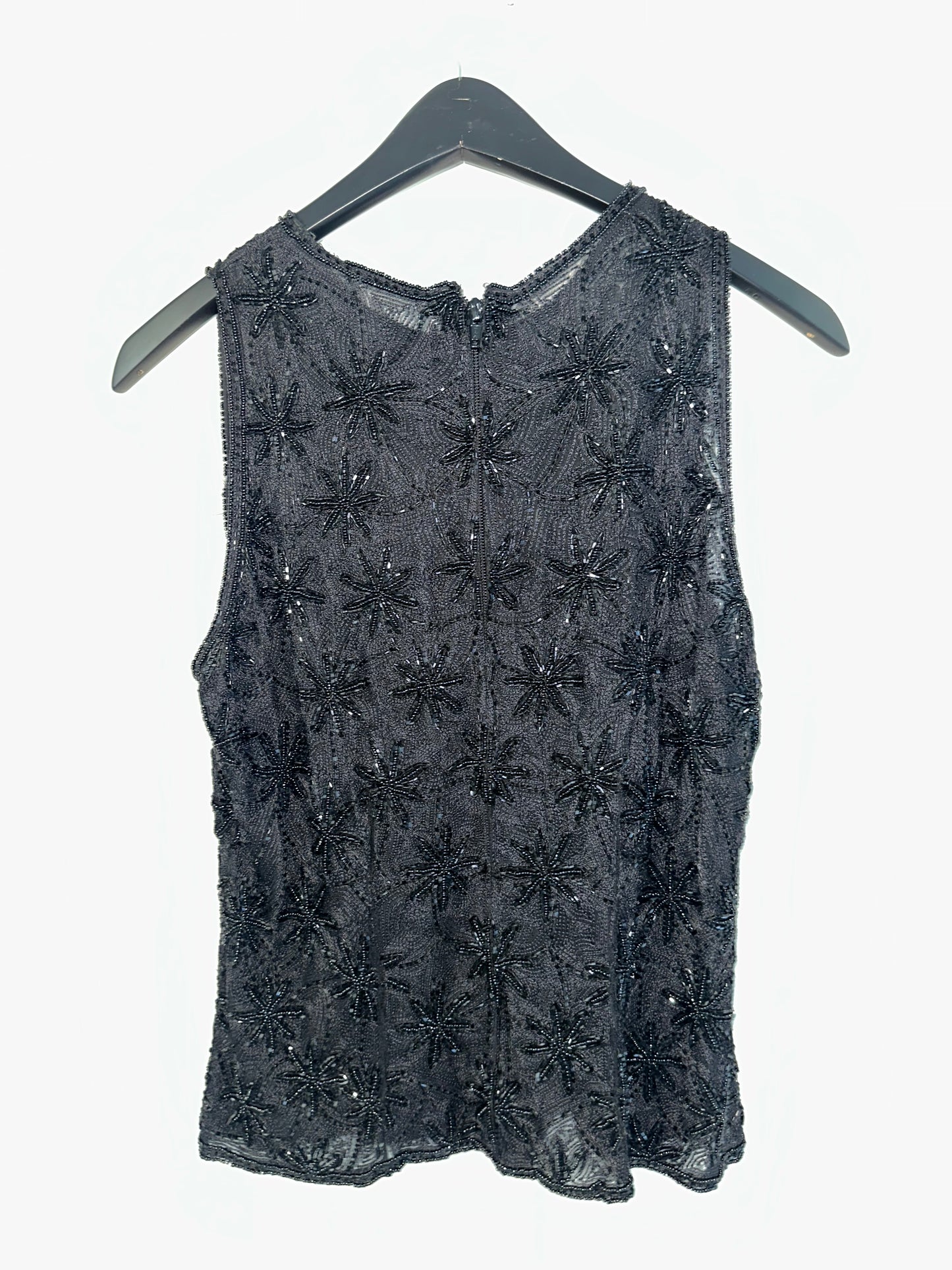 Vintage Sheer Embellished Tank Top