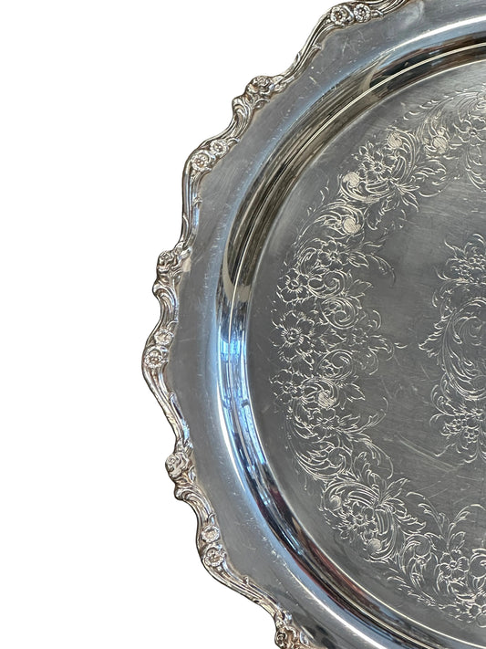 Antique Silver Round Platter