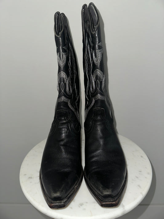 Vintage Black Cowboy Boots