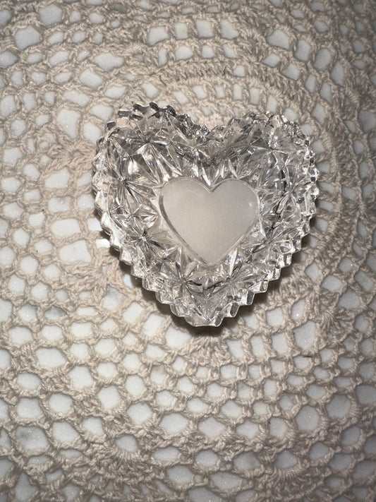 Crystal Heart Shaped Box with Lid