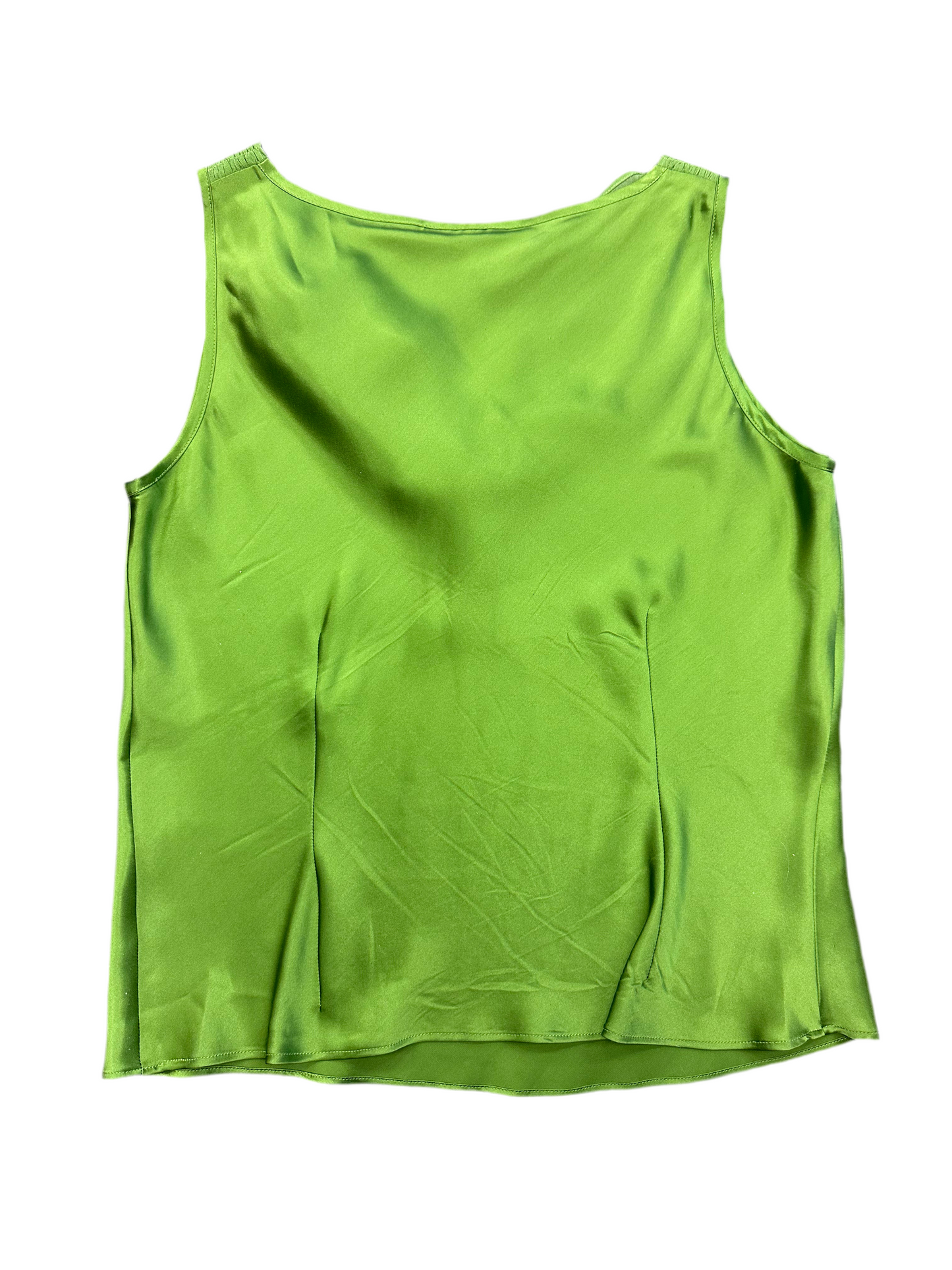 Vintage Green Silk Scoop Neck