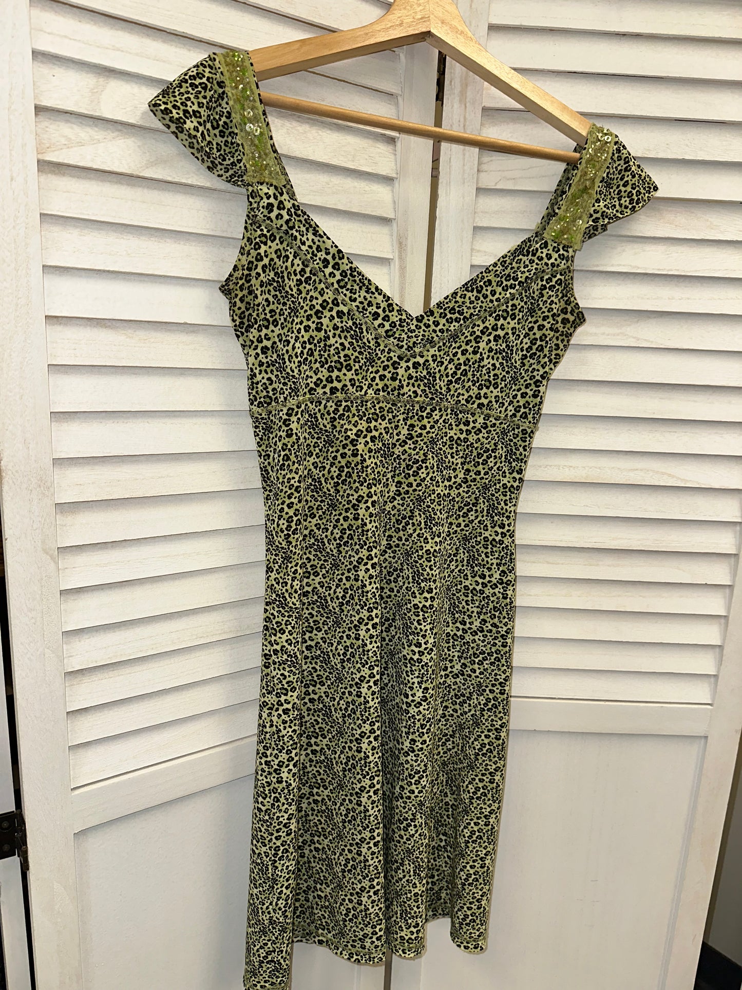 Y2K Green Cheetah Dress