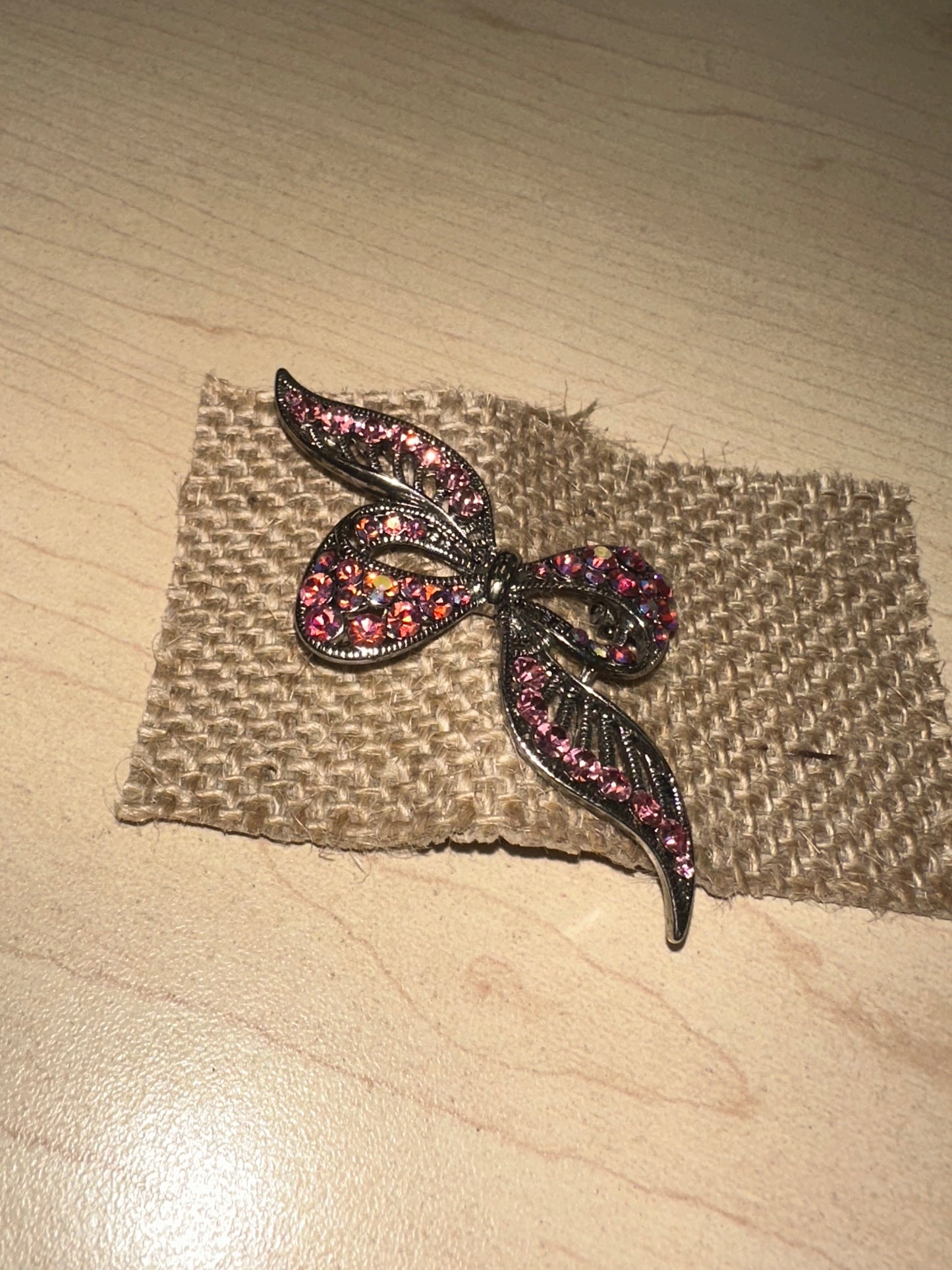 Pink Bow Brooch