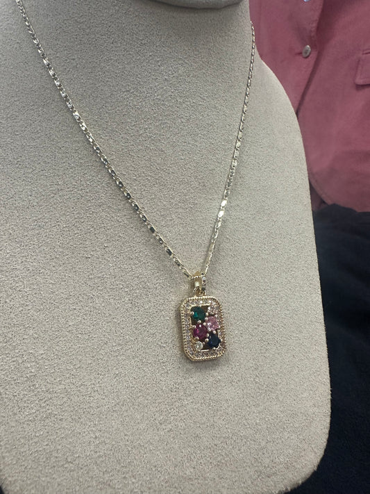 GALYNT Color Stone Tag Necklace