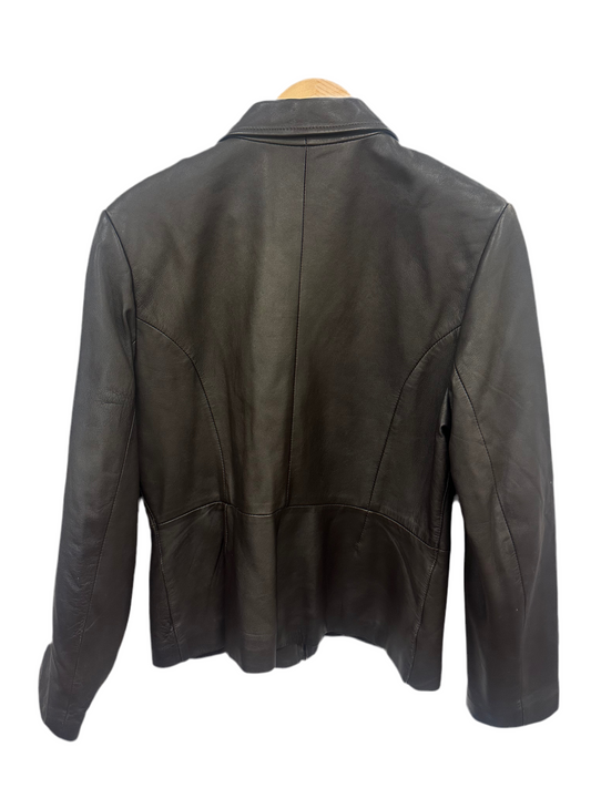 Vintage Dark Brown Leather Jacket