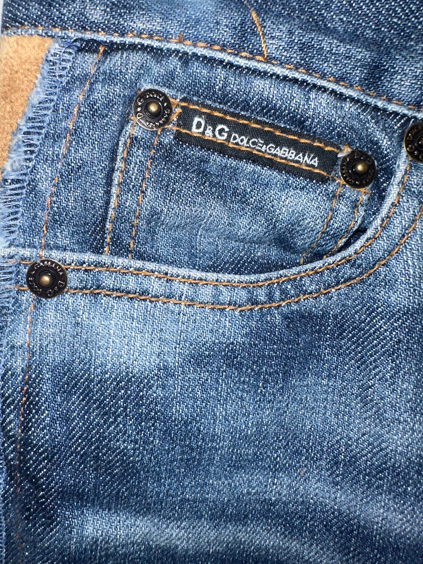 Vintage Dolce and Gabbana Jeans with Suede Accents