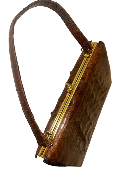 Vintage Genuine Crocodile Leather Handbag