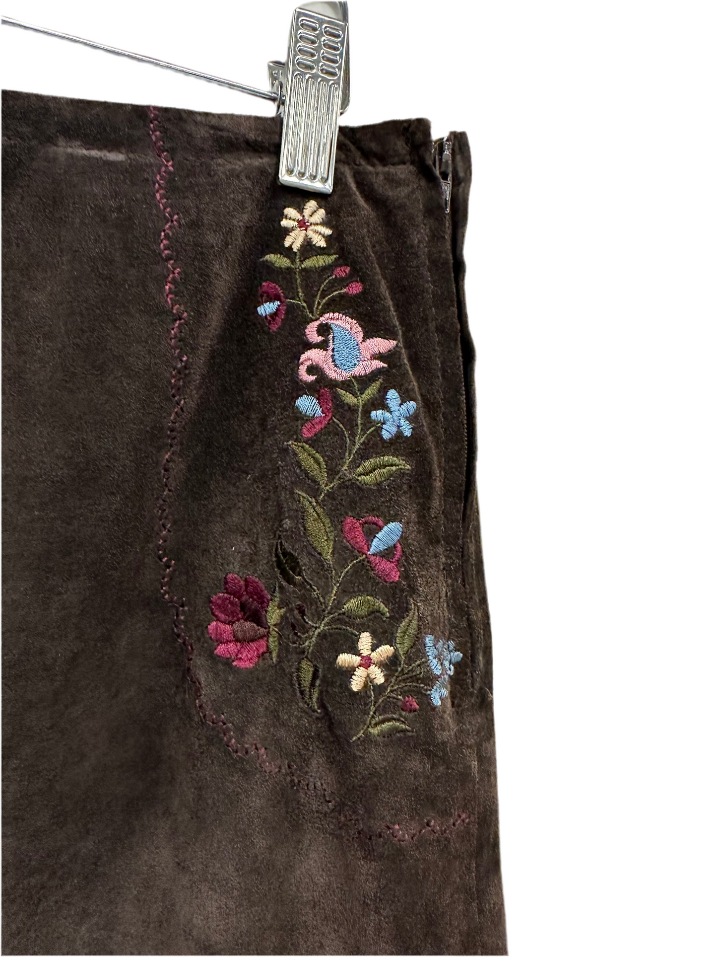 Vintage Suede Midi Skirt