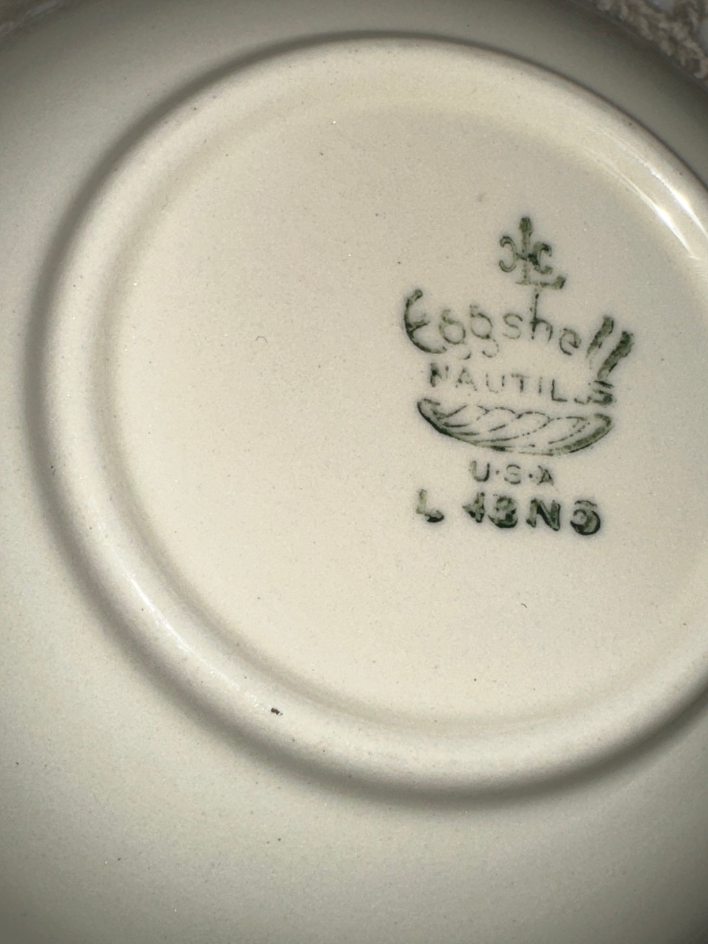 Eggshell Nautilus Floral Jewelry Catch All Dish