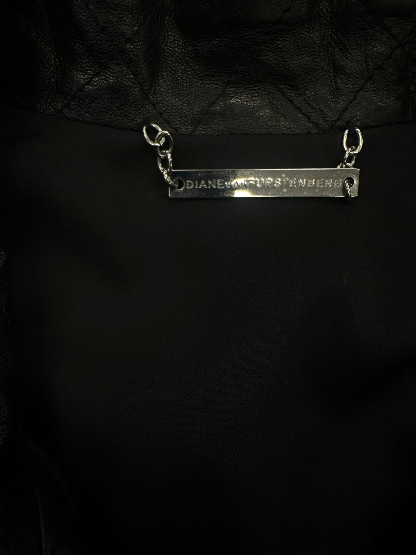 Diane Von Furstenberg Leather Ruffle Vest