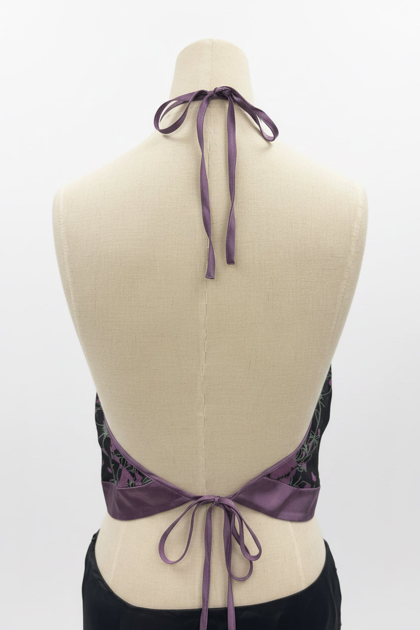 Vintage Silk Tie Back Halter
