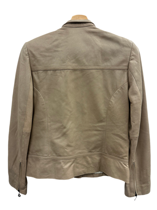 Vintage Tan Leather Moto Jacket
