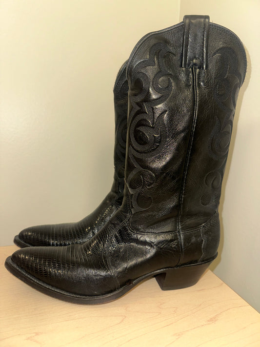 Vintage Black Cowboy Boots
