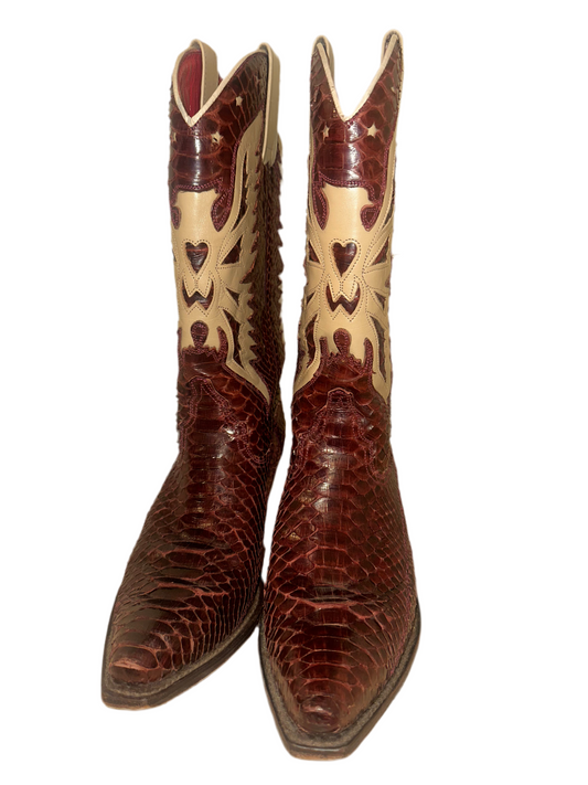 Vintage Snakeskin Cowboy Boots