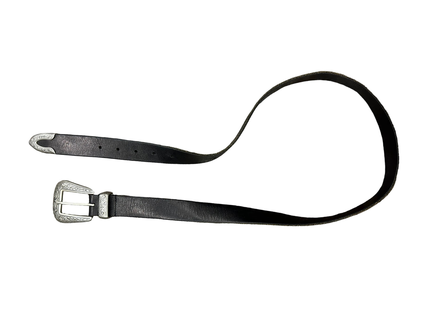 Vintage Black Leather Belt