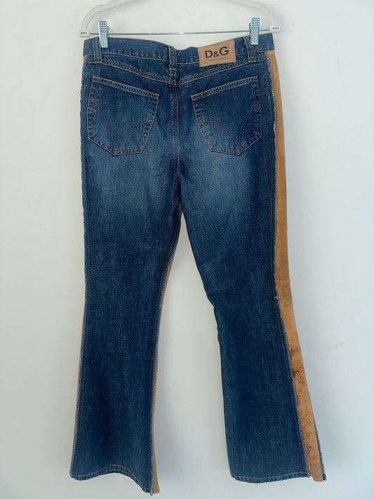 Vintage Dolce and Gabbana Jeans with Suede Accents