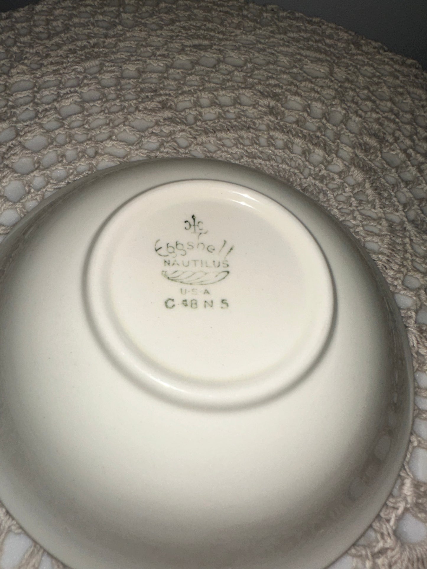 Eggshell Nautilus Floral Jewelry Catch All Dish