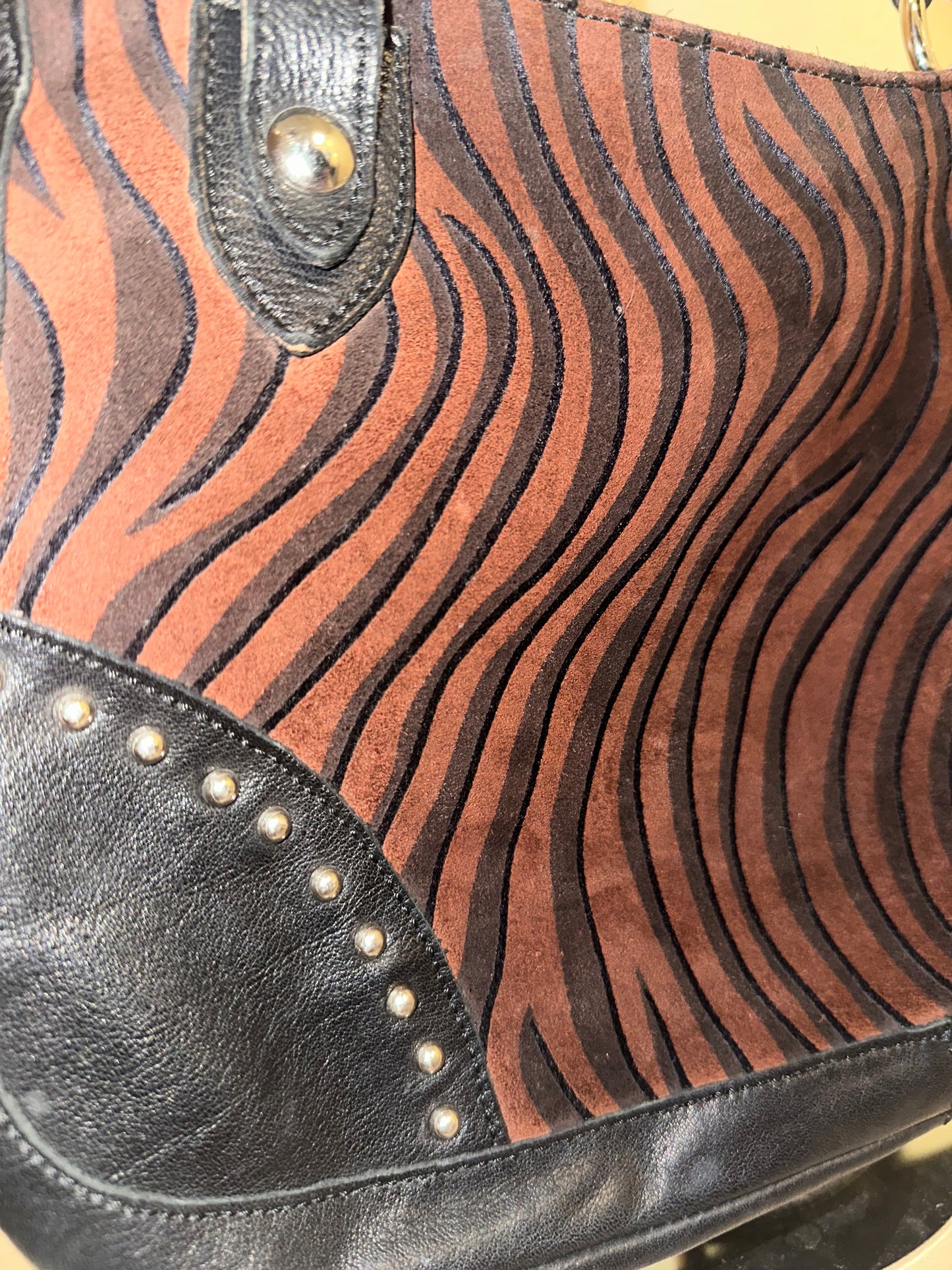 Vintage Animal Print Leather Handbag