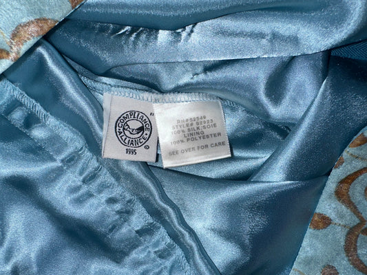 Vintage Blue Silk Skirt