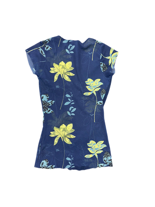 Vintage Floral Mesh Blouse