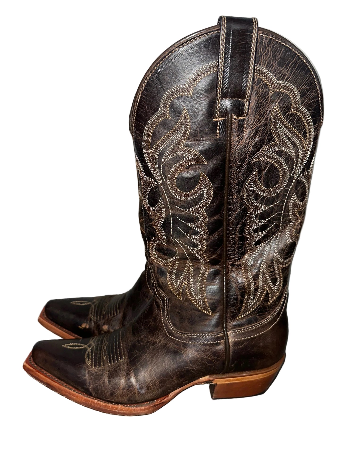 Dark Brown Leather Cowboy Boots