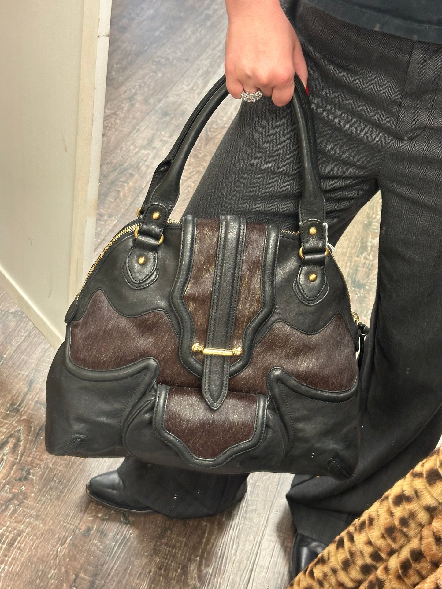 Vintage Leather & Ponyhair Handbag