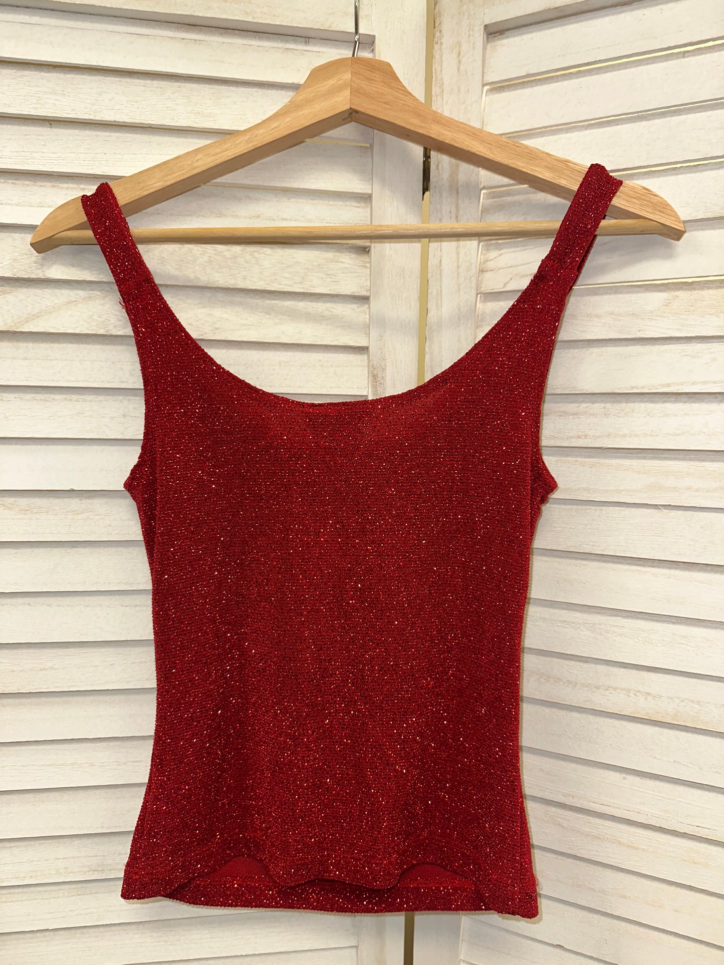 Y2K Sparkly Red Tank Top
