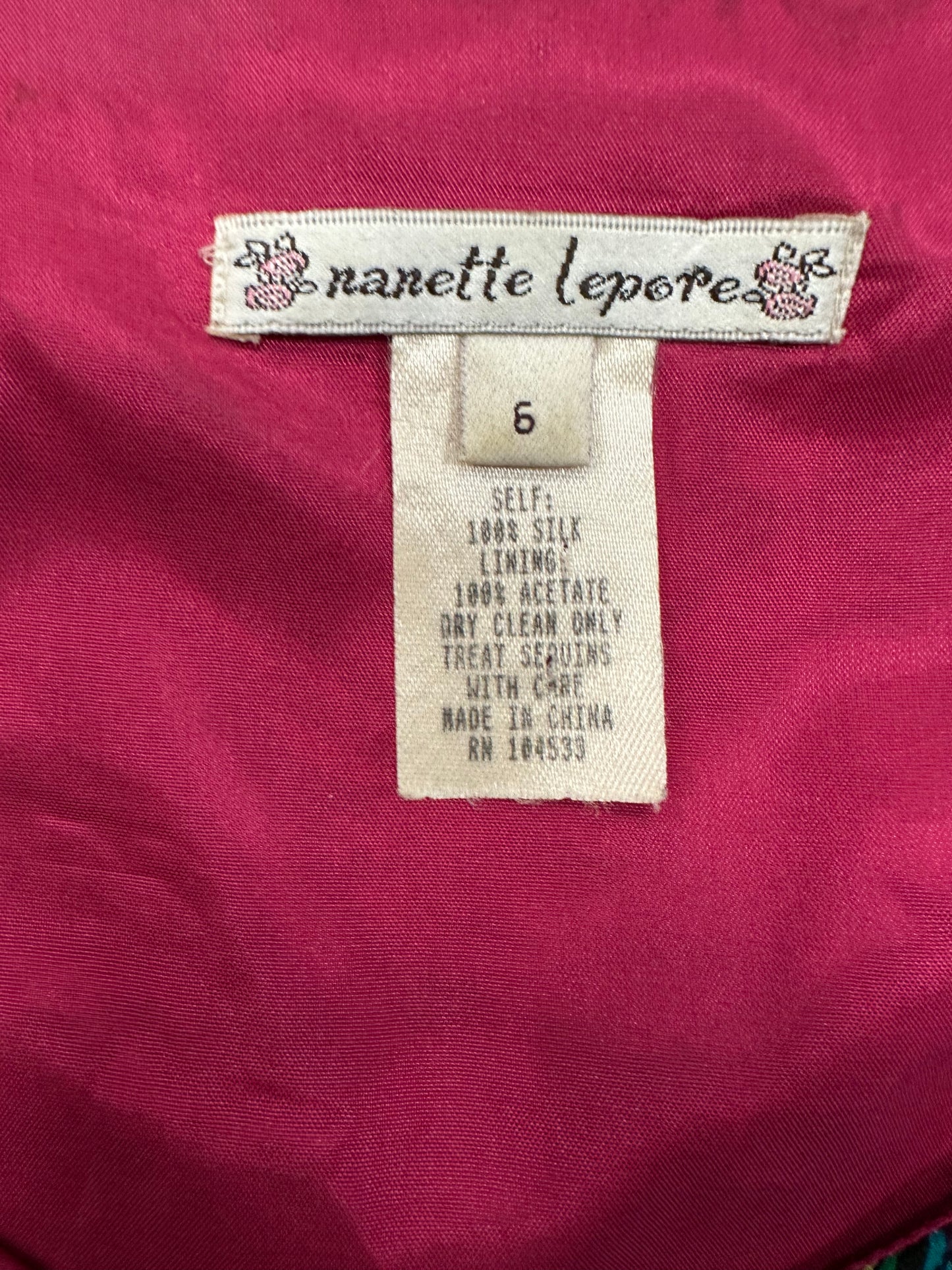 Vintage Nanette Lepore Peacock Tank Top Blouse