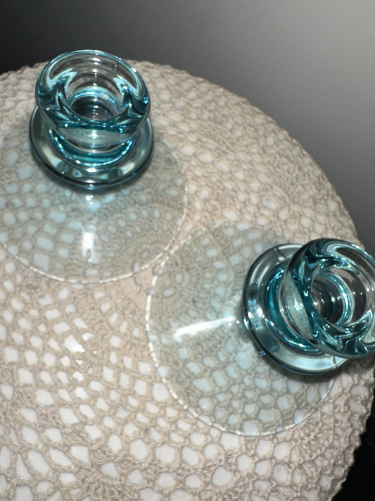 Blue Candlestick Holders