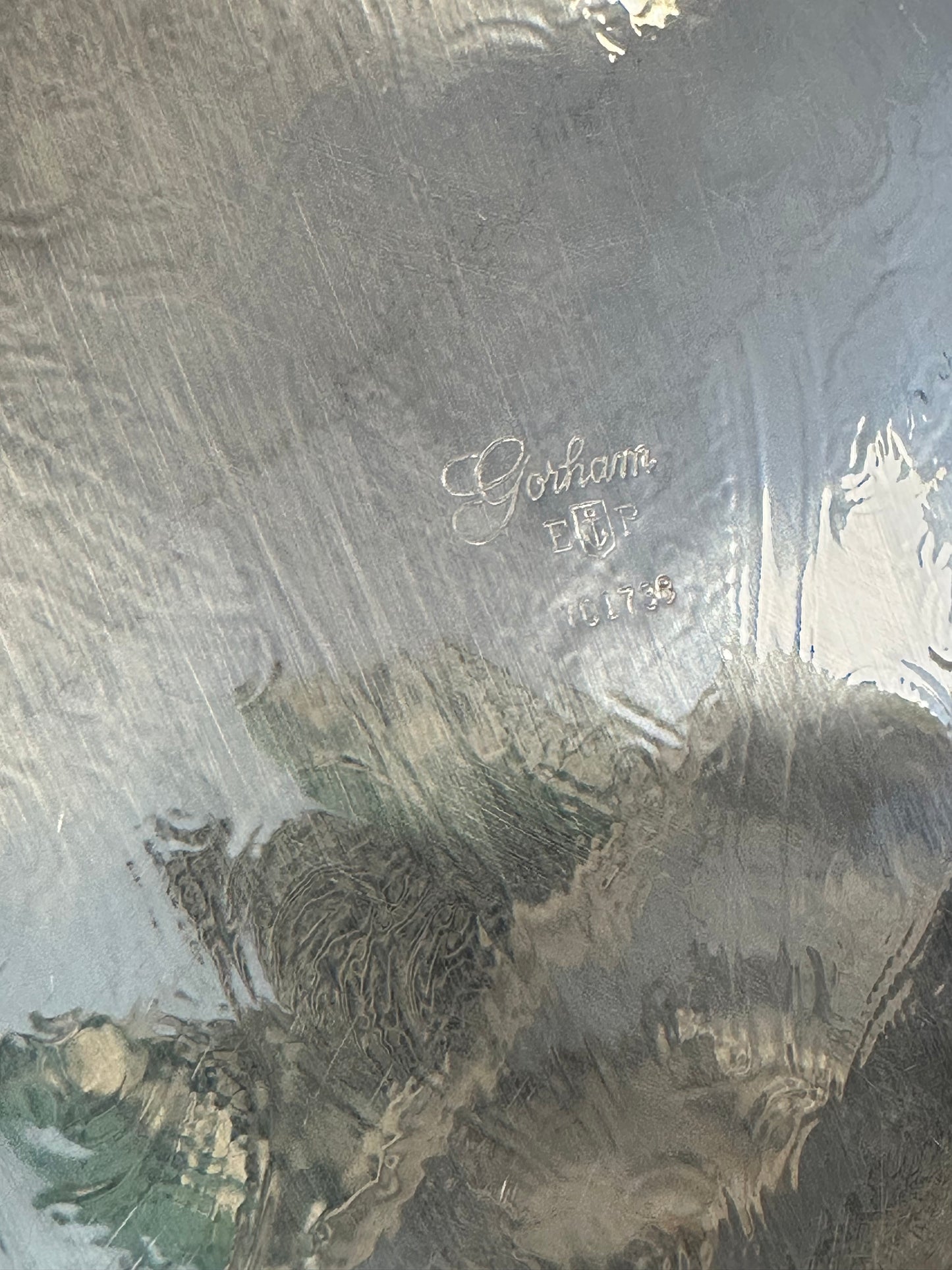 Antique Silver Tray with Lip
