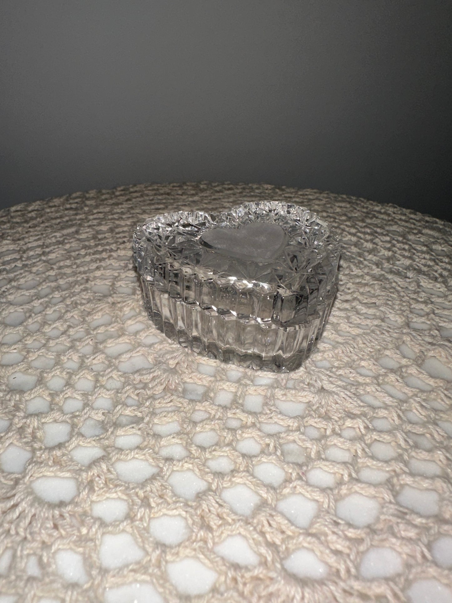 Crystal Heart Shaped Box with Lid