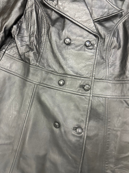 Vintage Leather Double Breasted Trench