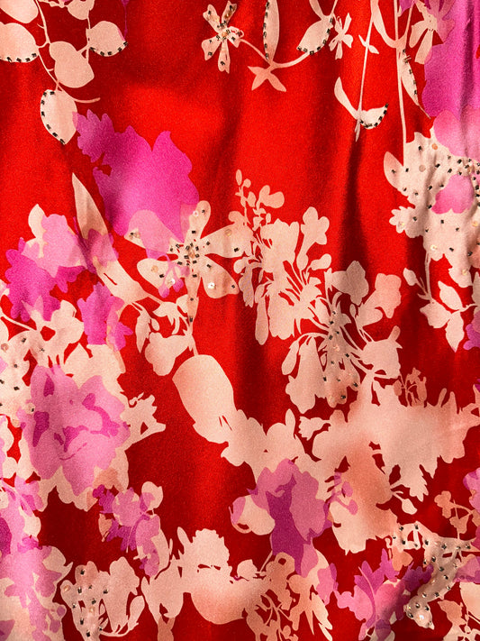 Vintage Silk Long Beaded Dress