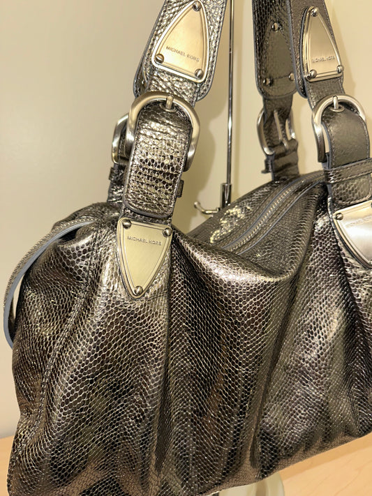 Michael Kors Silver Snakeskin Purse