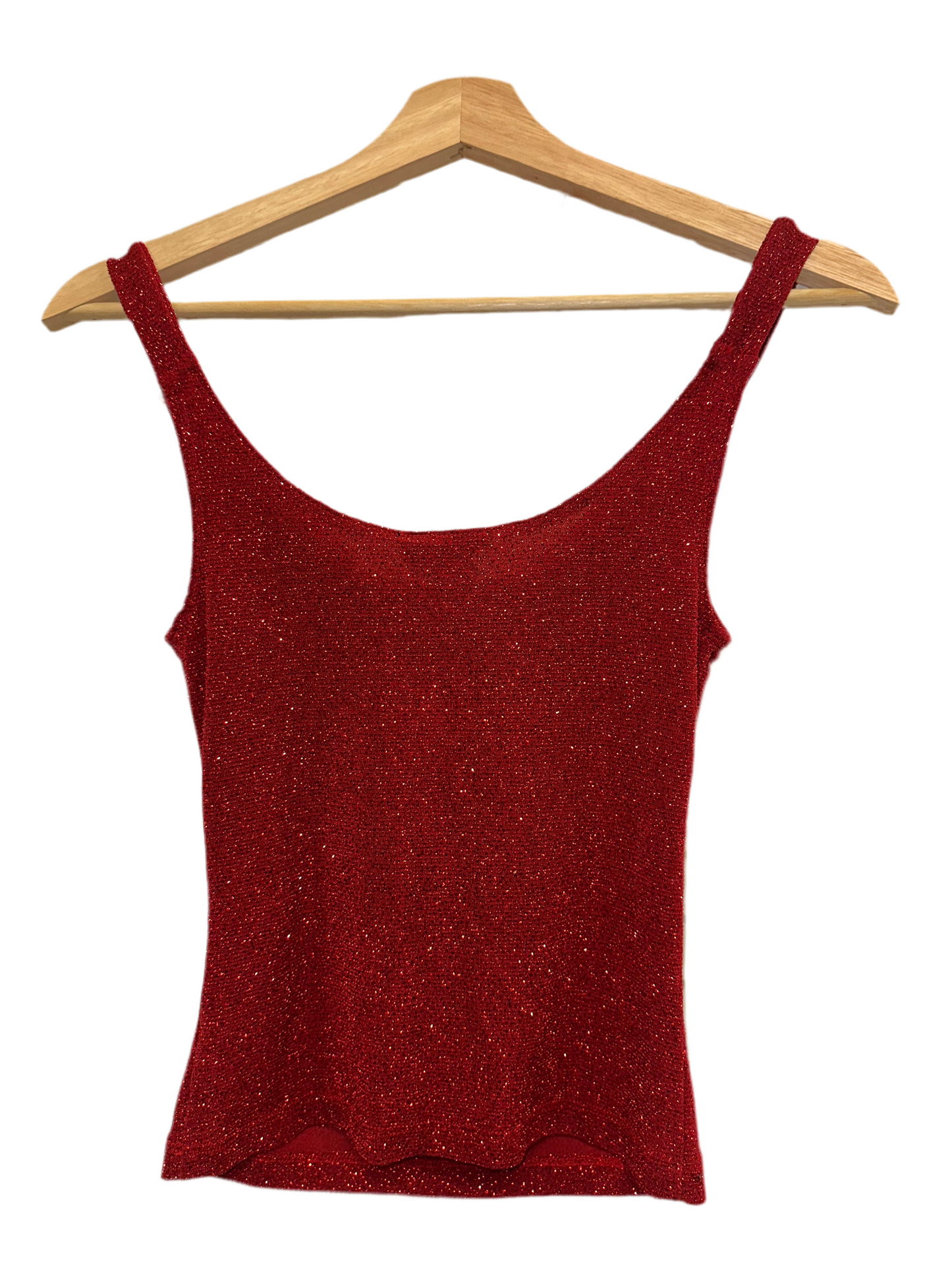 Y2K Sparkly Red Tank Top