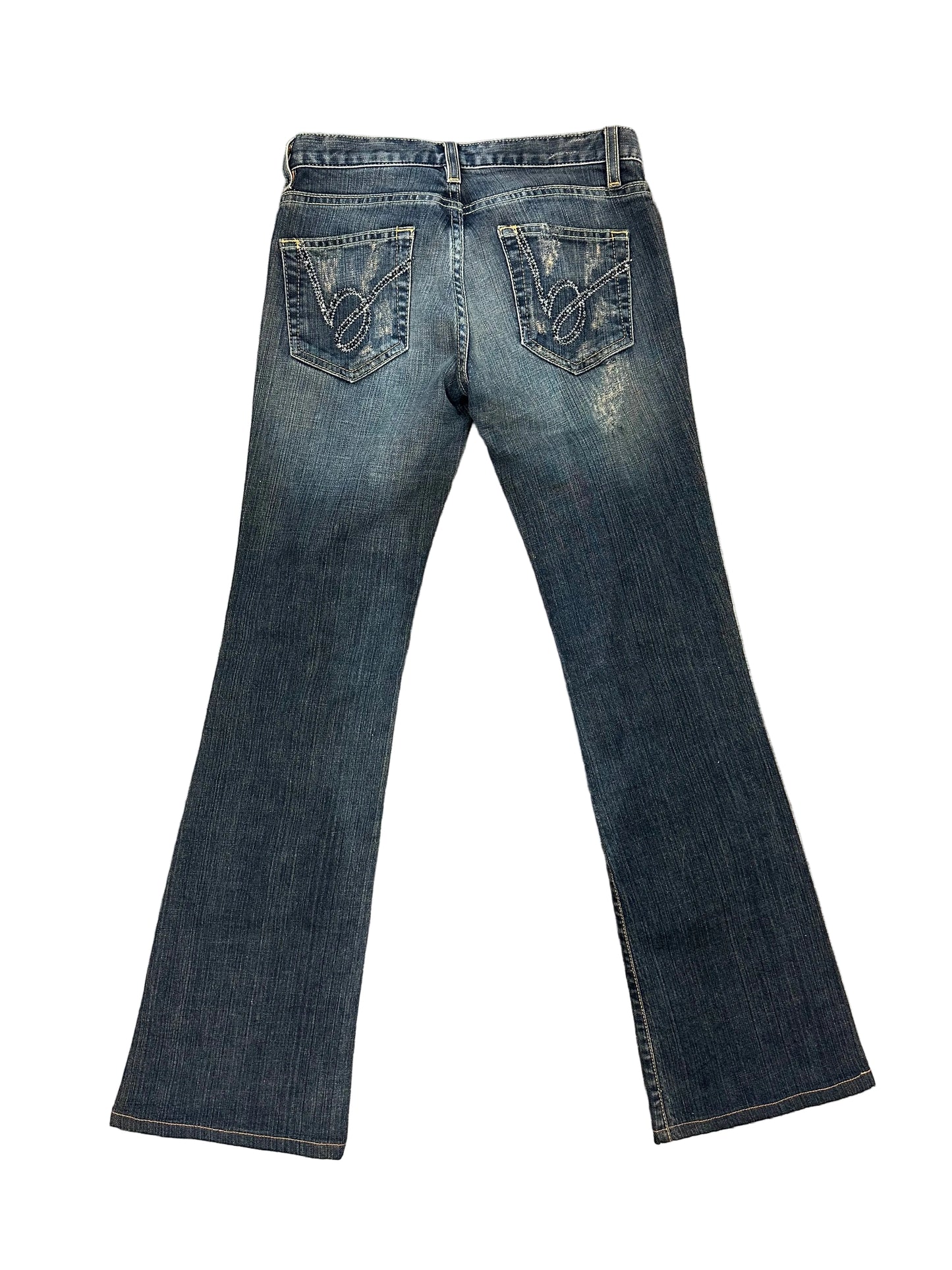 Vintage Bebe Patchwork Rhinestone Lowrise Jeans