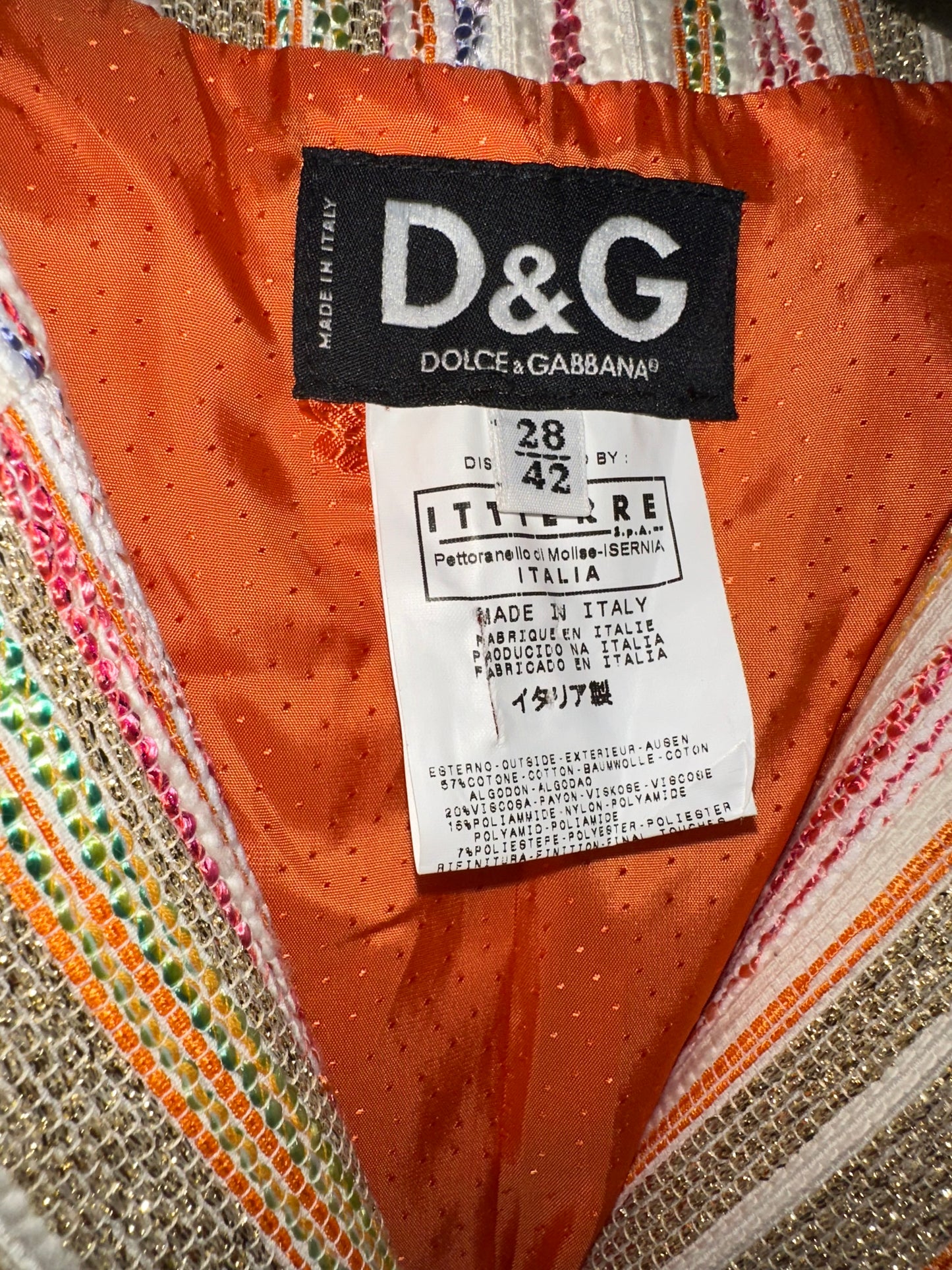 Vintage Dolce and Gabbana Orange Striped Jacket