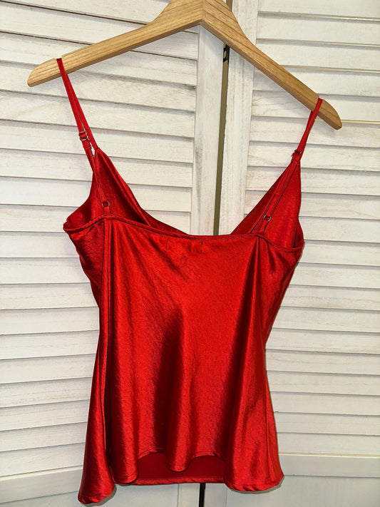Red Scoop Neck Tank Top