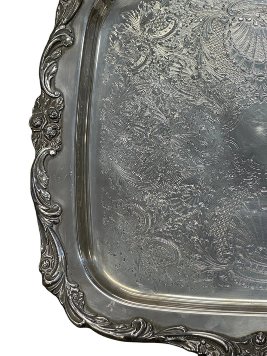 Antique Silver Square Platter