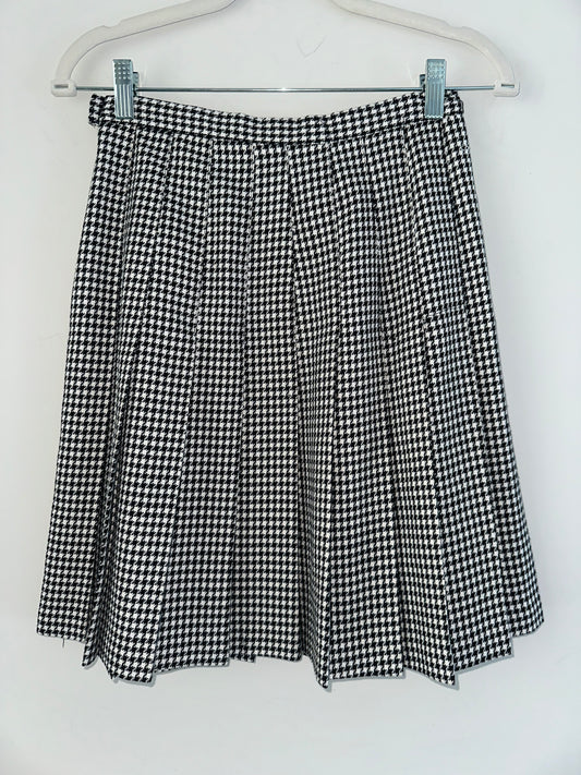Vintage Black and White Pleated Skirt