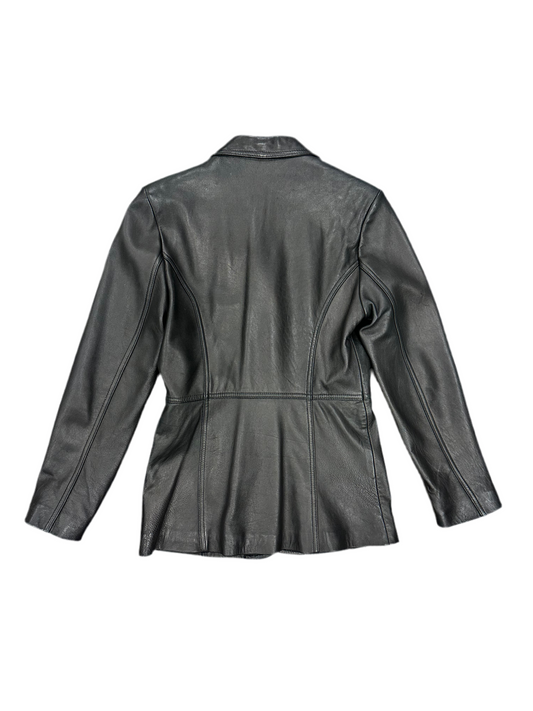 Vintage Black Leather Blazer