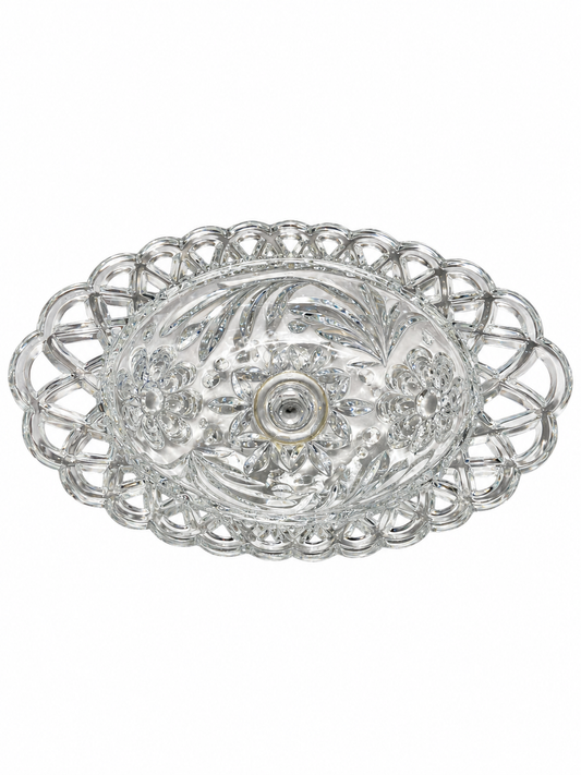 Vintage Ornate Crystal Pedestal Compote