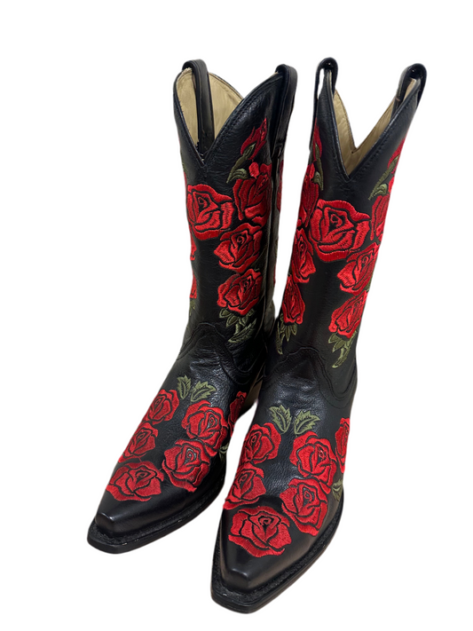 Vintage Rose Cowboy Boots