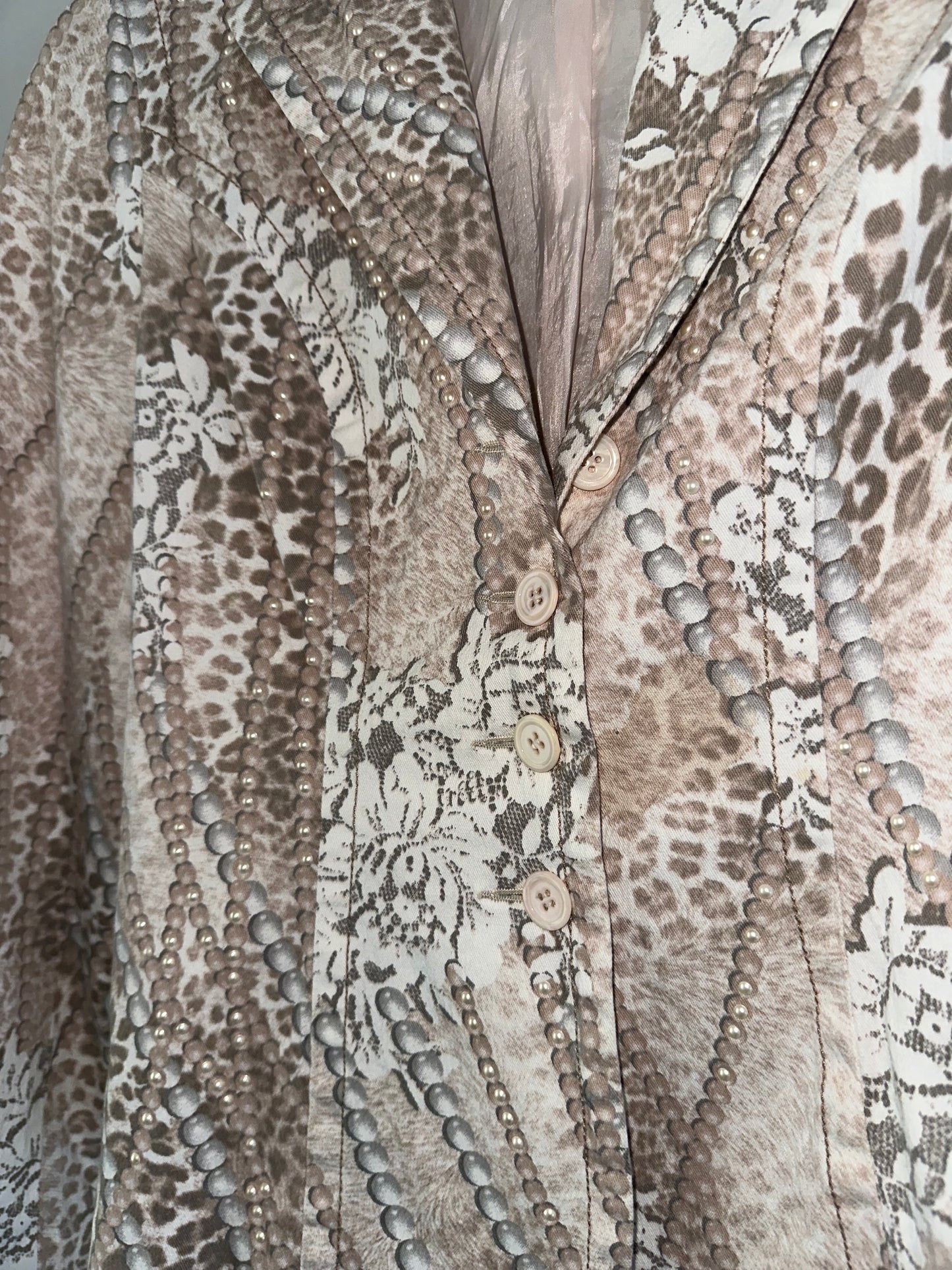 Vintage Blazer with Faux Pearl Detailing